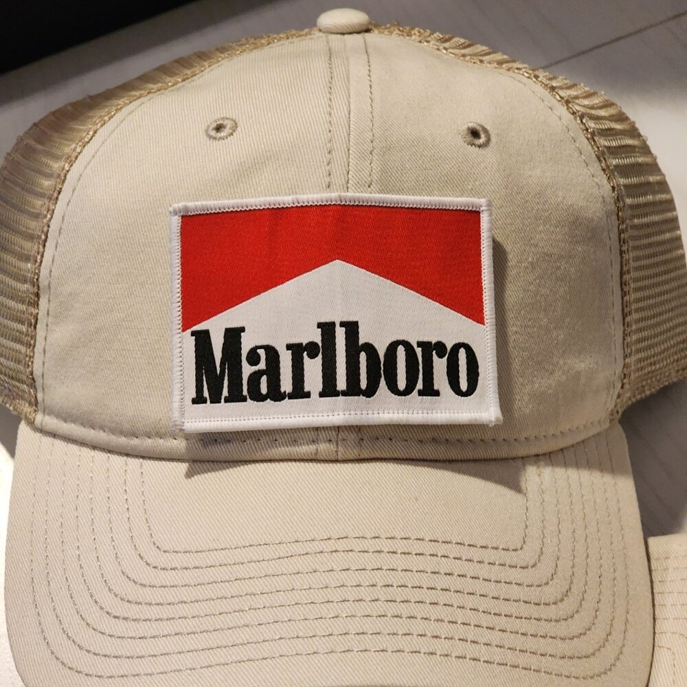 Marlboro Stone Soft Mesh Adjustable Snapback Trucker Hat.